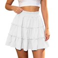 thumbnail image 2 of Mini Skirts for Women Boho Ruffled Tiered Pleated Skirts High Waist Flowy Comfy Tennis Golf Skorts, L, 2 of 4