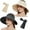 Black+Beige, variant on Foldable Straw Sun Visor for Women, Sun Protecetion Wide Brim Sun Hats Adjustable Topless Beach Hat