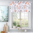 thumbnail image 3 of Tier Curtains, Blue Flower Watercolor Kitchen Curtains, Blue Gray Floral Rod Pocket Window Treatment Tier Pair for Kitchen Bathroom RV Basement Laundry, Set 2, 26 Inch Wide 24 Inch Long, 3 of 6