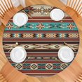 thumbnail image 2 of Colorful Bohemian Floral Table Cover with Elastic Border - Vibrant Round Tablecloth for Dining Patio - Fits 52-56 Inch, 2 of 7