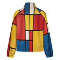 thumbnail image 6 of Jackets for Women Winter Coat Jackets Flannel Stand Collar Jacket(Mondrian Inspired,Size:S-4XL), 6 of 7