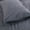 thumbnail image 5 of ZXNYH 3 Piece Comforter Set Thin Quilt Summer Lightweight Comforter,100% Washed Cotton,Machine Washable,Soft Comfy Breathable Can Sleep Naked (Grey, King), 5 of 7