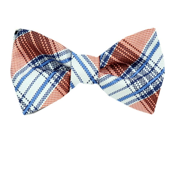 Mens Silk Stripe Plaid Designer Self Tie Bow Tie
