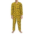 thumbnail image 3 of Naloa Dinosaur Men’s Pajamas Set - Long Sleeve Button Down Sleep Shirt and Pajama Bottoms Sleepwear Set-X-Large, 3 of 7