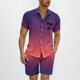 thumbnail image 2 of Bpmpbo Men's Hawaiian Matching Set Summer Tropical Beach Shirt 2 Piece Outfits Flower Button Down Shirts and Shorts, 2 of 5