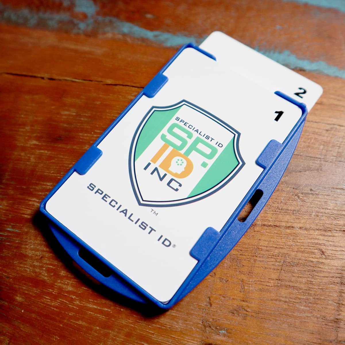 Bulk 50 Pack - RFID Blocking ID Badge Holder (Holds 2 Cards) - SkimSAFE - Dual Sided Shield Blocks 13.56MHz Radio Signal - Specialist ID (Royal Blue)