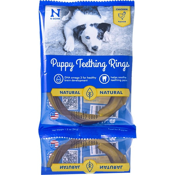 Photo 1 of N-Bone Puppy Teething Ring Chicken Flavor Dog Treats, 6 count
best by 03 01 2022