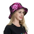 thumbnail image 6 of Fuzoiu Pink Blossoms Butterfly Print Reflective Bucket Hat,Outdoor Hat for Men and Women,Bucket Hat for Travel Fishing Hunting Summer Camp, 6 of 6