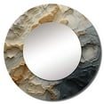 thumbnail image 2 of Designart "Spiraling Gold And Beige River" Abstract Painting Beige Large Round Mirror - Round Bedroom Mirror Wall Decor - Modern Round Printed Mirror - 23" x 23", 2 of 6