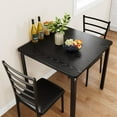 thumbnail image 3 of 3 Pcs Dining Table Set for 2 Square Kitchen Table with 2 Upholstered Chairs Compact Dinette Set for Small Space Apartment and Breakfast Nook, 3 of 9