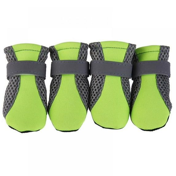 Magazine 4pcs/set Pet Dog Adjustable Strap Anti-Slip Sole Boots Paw Protectors Dog Shoes