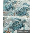 thumbnail image 6 of Coastal Turtle Kitchen Valances for Windows Farmhouse Linen Window Valance Curtain for Living Room Window Treatment Ocean Starfish Abstract Flower Marine Valance Rod Pocket Topper Drape, 42 x 18 Inch, 6 of 6