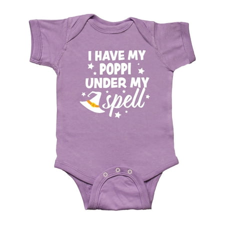

Inktastic I Have My Poppi Under My Spell with Cute Witch Hat Gift Baby Boy or Baby Girl Bodysuit