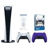 Sony Playstation 5 Digital Edition Console with Extra Purple Controller, Media Remote and Surge FPS Grip Kit With Precision Aiming Rings Bundle