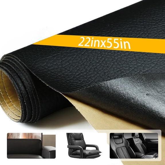 Leather Repair Patch,20 x 55 Inches self Adhesive Leather Repair Tape for Damaged Leather Furniture, Sofa Seating,Car Seats, Leather Goods(Black)