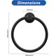 thumbnail image 2 of Matte Black Anillo para toalla de baño, accesorios de hardware para baño: soporte para toalla de mano de acero inoxidable grueso para baño, colgador de toalla redondo moderno mo, 2 of 5