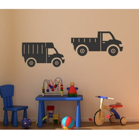 Trucks Wall Stickers Set/2 Boys Room Vinyl Decals Wall Art Best Decor 36x10-Inch