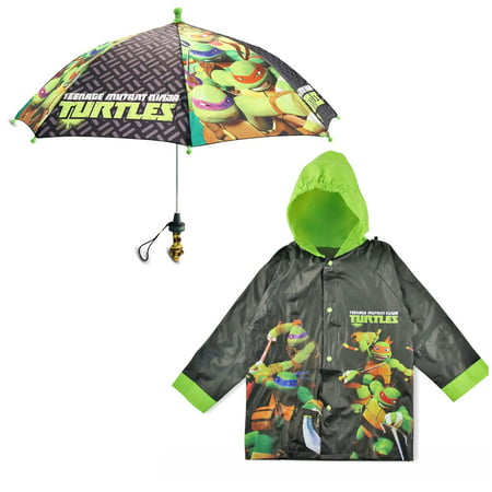 Nickelodeon TMNT Slicker and Umbrella Rainwear Set, Little Boys, Age 2-7