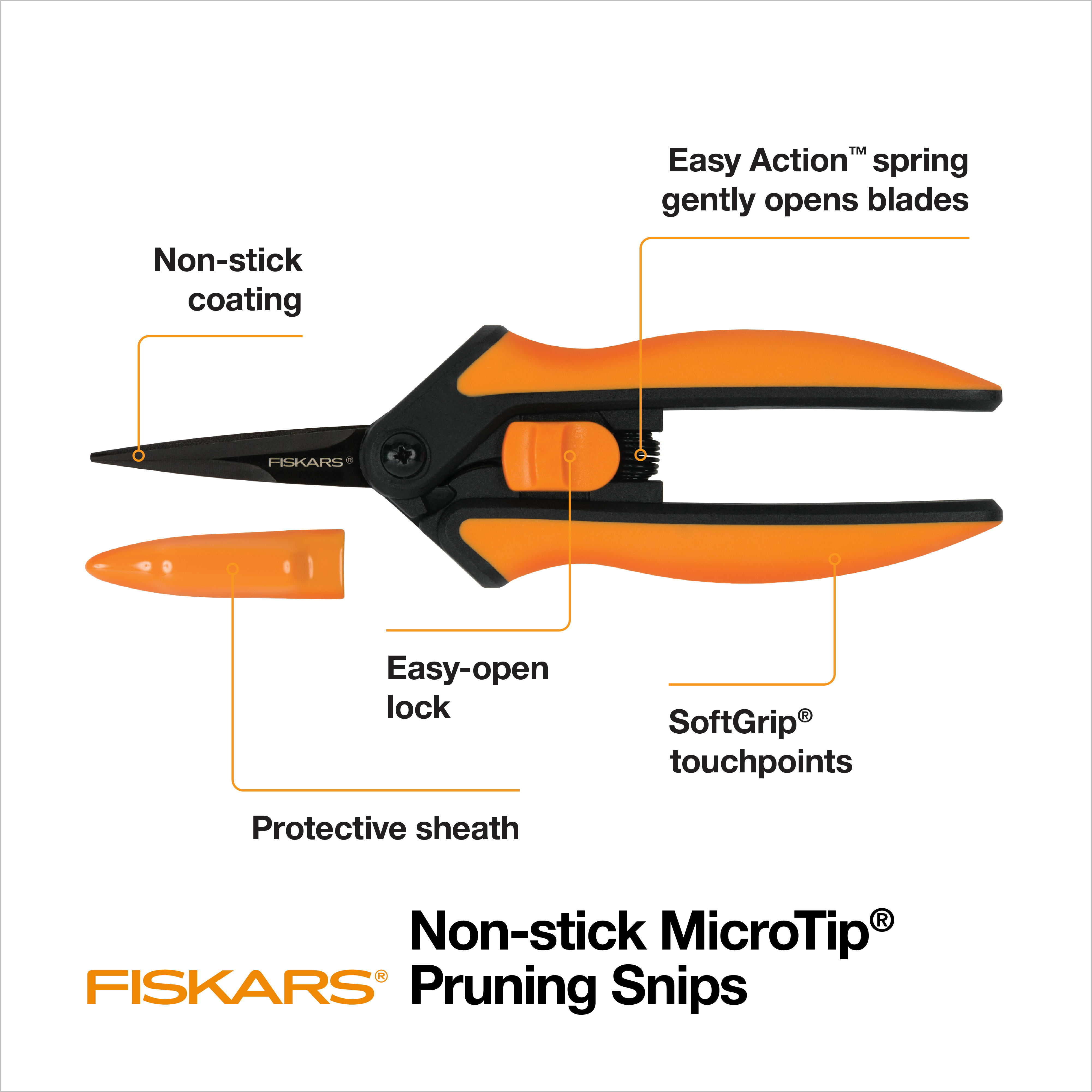Fiskars 6 Inch Non-Stick Micro-Tip Pruning Shears photo 2