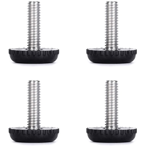 Lenshade 304 Stainless Steel Adjustable Furniture Levelers 5/16Inch Leg Leveler for Table,Chair,Furniture Legs-Set of 4(Black)