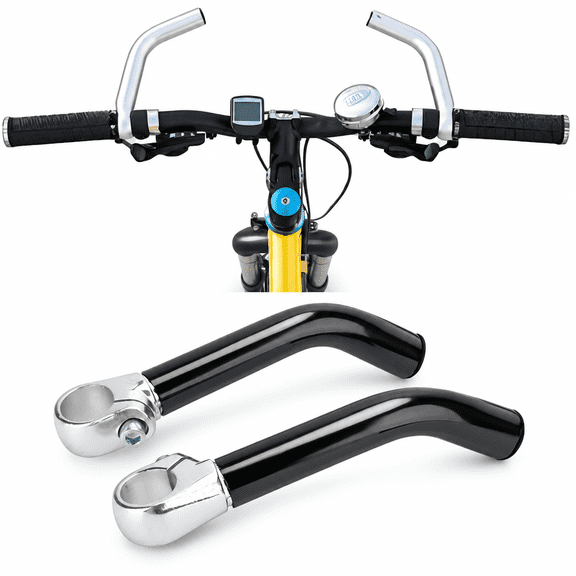 Florvexa 1 Pair of Aluminum Alloy Handlebar Extension Bars for Mountain Bike, Handlebar Ends, 22.2mm, Black