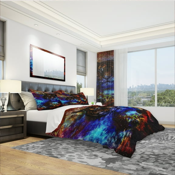 Designart 'Colorful Tiger Collage' Modern & Contemporary Duvet Cover Set