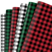 Dtiafu Christmas Plaid PresNok Wrapping Paper for Women Men Girls Boys - 12 Sheets Red Green Black Buffalo Plaid Gift Wrap for Holiday Birthday Wedding - 20 x 28 Inch Per Sheet Not Rolled