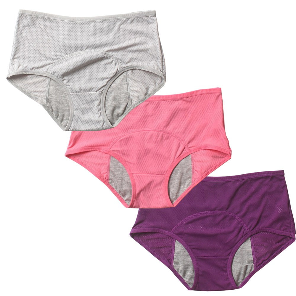 Menstrual Period Leakproof Women Panties Pure Cotton Briefs Mid Waist Underwear 