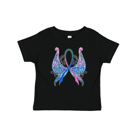 

Inktastic Thyroid Cancer Awareness with Butterfly Ribbon Words Boys or Girls Baby T-Shirt