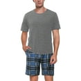 thumbnail image 2 of outfmvch t shirts for men fashion casual short sleeve plaid shorts suit pajamas home service womens tops navy, 2 of 9