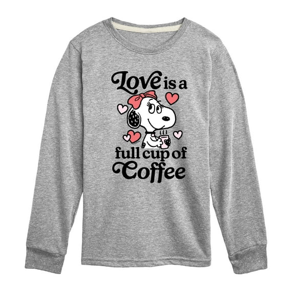 Peanuts - Love Is A Full Cup Of Coffee - Toddler and Youth Long Sleeve Graphic T-Shirt