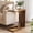 Dark Brown, variant on Fnova End Table Farmhouse C-shaped Side Table, Narrow Wooden Sofa Table with Space-Saving Design, Modern Bedside Table, Easy Assembly, Corner Table for Living Room, Bedroom, Nightstand, Black
