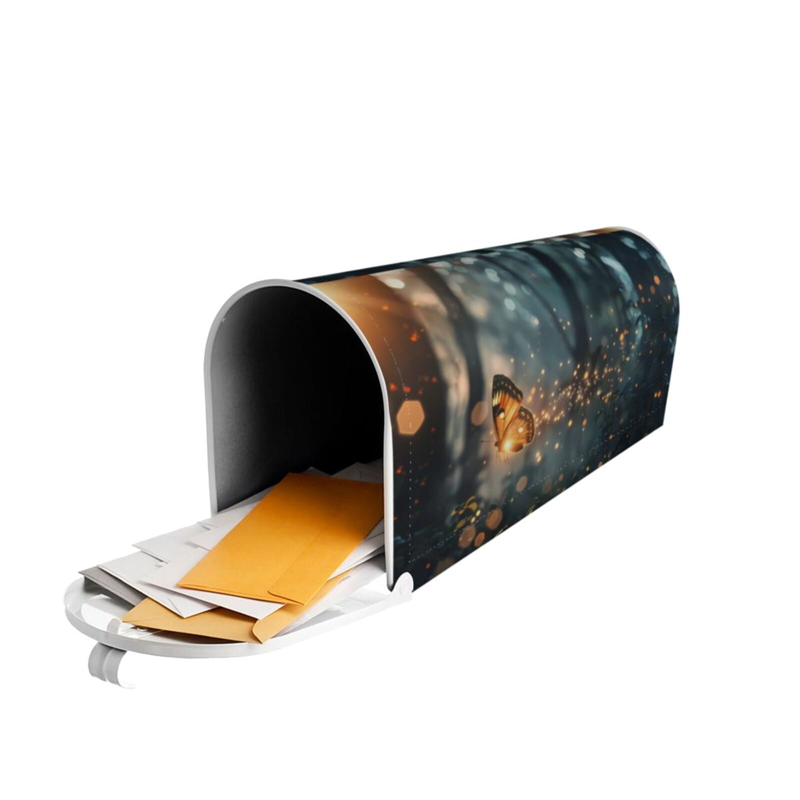 Logiee Magical Butterfly In Forest Print Post Letter Box Wrap Decor, Mailbox Cover Suitable for Standard Mailbox and Large Size Mailbox,Outdoor Yard Decoration-25.5x21 in