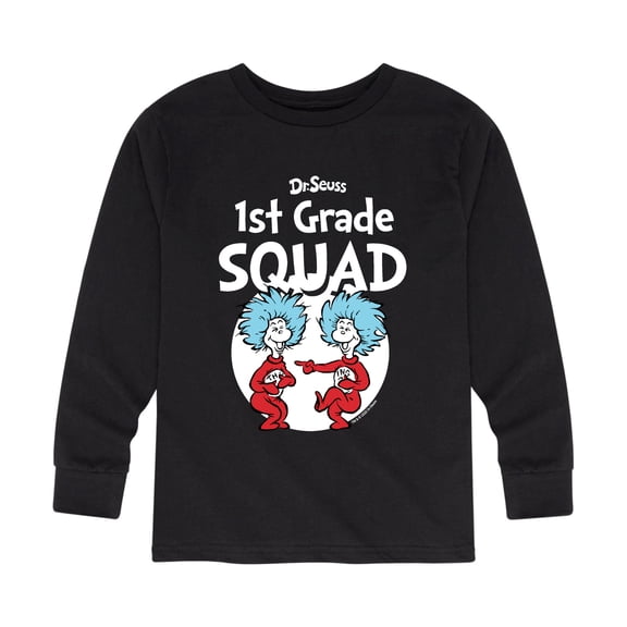 Dr. Seuss - 1st Grade Squad Thing 1 and Thing 2 - Youth Long Sleeve Graphic T-Shirt