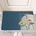 thumbnail image 2 of Retro Door Mat, 17 X 30 Inch Sunflower and Blue Welcome Doormat Decorative Home Floor Mat, Non Slip Rubber Back and Strong Water Absorption for Outdoor Indoor Entrance Decor, 2 of 6