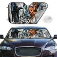 thumbnail image 2 of Fotbe Four Running Horses Car Windshield Sunshade | Sun Visor Protector Front Window Shade, Keeps Out UV Rays, Keeps Your Vehicle Cool-Small, 2 of 7