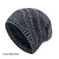 thumbnail image 3 of Dyfzdhu Women Mens Two Tone Twill Knit Pile Hat Winter Warm Trendy Unisex Pullover Men Gray, 3 of 3