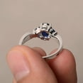 thumbnail image 2 of HeartsAndYou 1.5ct Natural Blue Sapphire Engagement Ring 14k SOLID White Gold Leaf Solitaire, 2 of 5