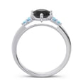 thumbnail image 4 of 2.15 Ct Round Cut Black Onyx & Blue Topaz Gemstone Luxurious Engagement Ring for Women 14K White Gold Size 3 by Diamond-Capitals, 4 of 7