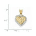 thumbnail image 4 of 14k Yellow Gold and White Rhodium Polished D/C Heart Pendant Charm, 4 of 4