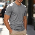 thumbnail image 2 of IhhxPro Men's Short Sleeve Stretch Tee Solid Color T-Shirt Breathable Casual Summer Shirt Lightweight Athletic Fit Travel Workout Gym S-2XL, 2 of 9