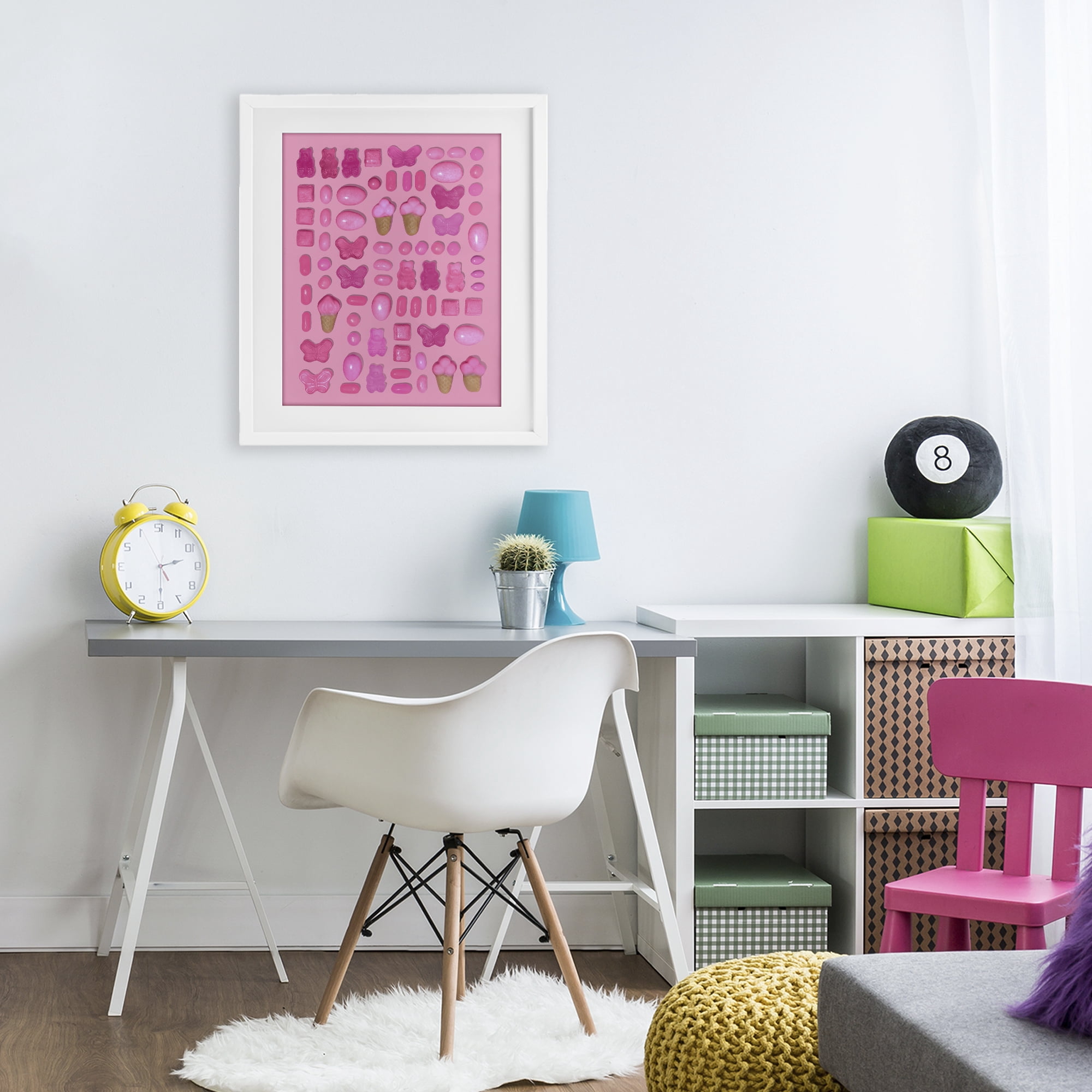Stupell Industries Pink Toned Candies White Framed Print Under Glass, design by LISH Creative
