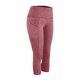 thumbnail image 2 of Girls Watermelon Red High Waisted Capri Leggings with Pockets Active Kids Polyester Blend Sizes 120-160,Size 8 T, 2 of 9