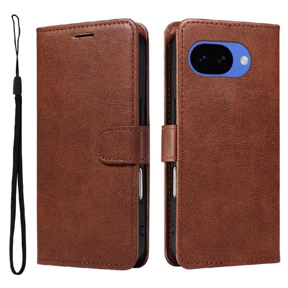 Wallet Case for Google Pixel 10A Flip Cover with Card Slots, Magnetic Stand & Strap Brown