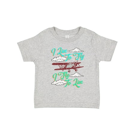 

Inktastic Pilot Live to Fly Airplane Gift Toddler Boy or Toddler Girl T-Shirt