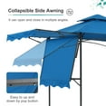 thumbnail image 4 of COBANA Grill Gazebo 8’by 5’Outdoor Patio Backyard BBQ Grill Shelter with Side Awning, Double Tiered Soft Canopy Top with Steel Frame and Bar Counters, Blue, 4 of 7