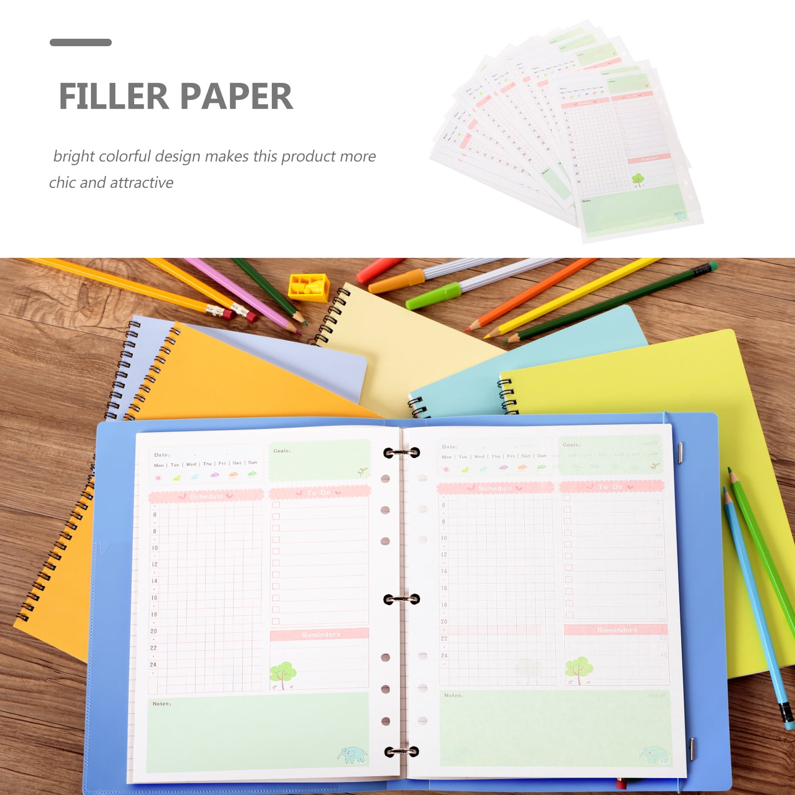  CityGirl Planners A5 Notes Planner Insert Refill, Fits