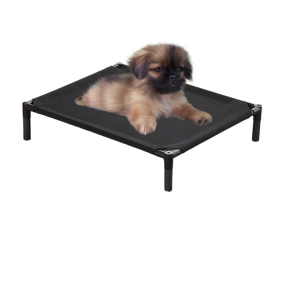 MODANU Elevated Dog Bed Pet Cot for Small Dogs, Indoor and Outdoor Use for Small Pets, Black