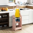 thumbnail image 4 of Gymax Multi-purpose Kids Kitchen Tower Children Standing Tower Kids Stool Helper Pink, 4 of 10