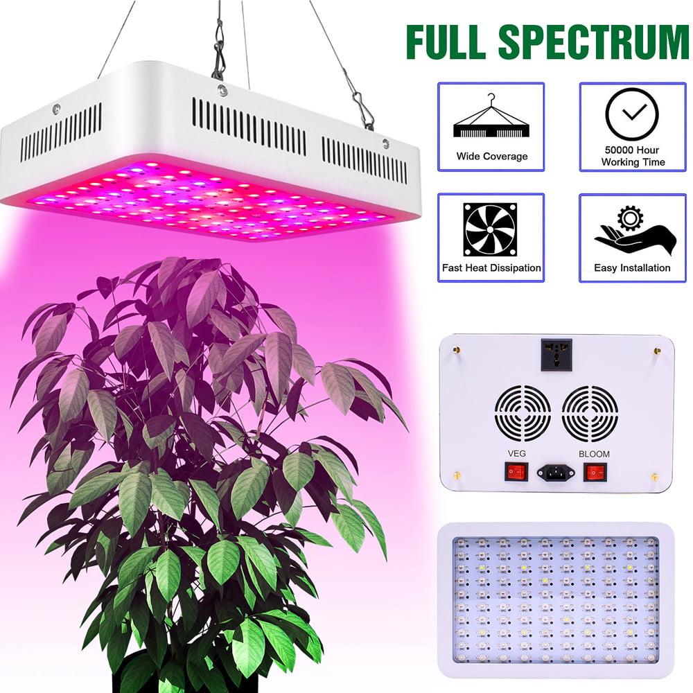 1 2 3 4pcs LED Grow Light Panel 1000W Full Spectrum Indoor VEG Bloom Dual Switch 